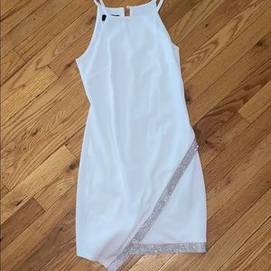 Juniors White Rhinestone Dress